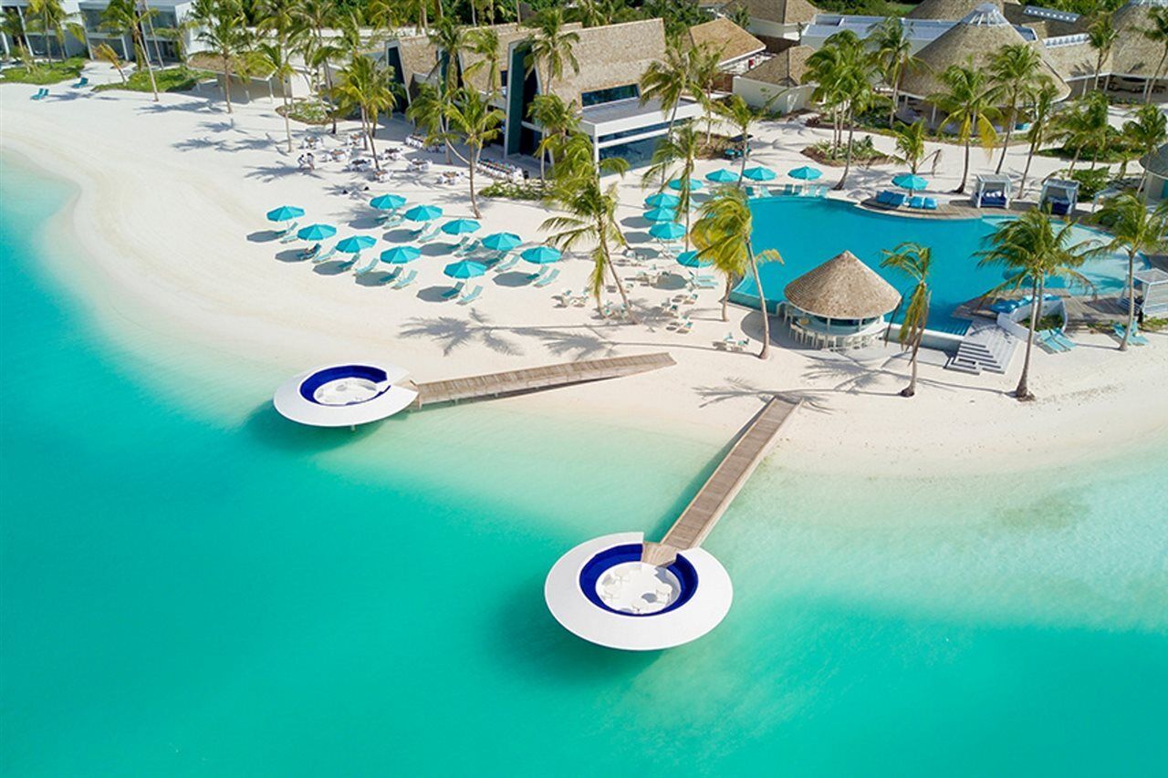 Kandima Maldives Kudahuvadhoo Eksteriør billede Aerial view of the beach at the Hard Rock Hotel